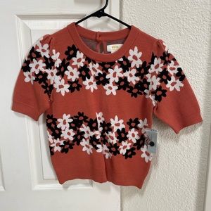 NWT Anthropology Floral Knit Sweater